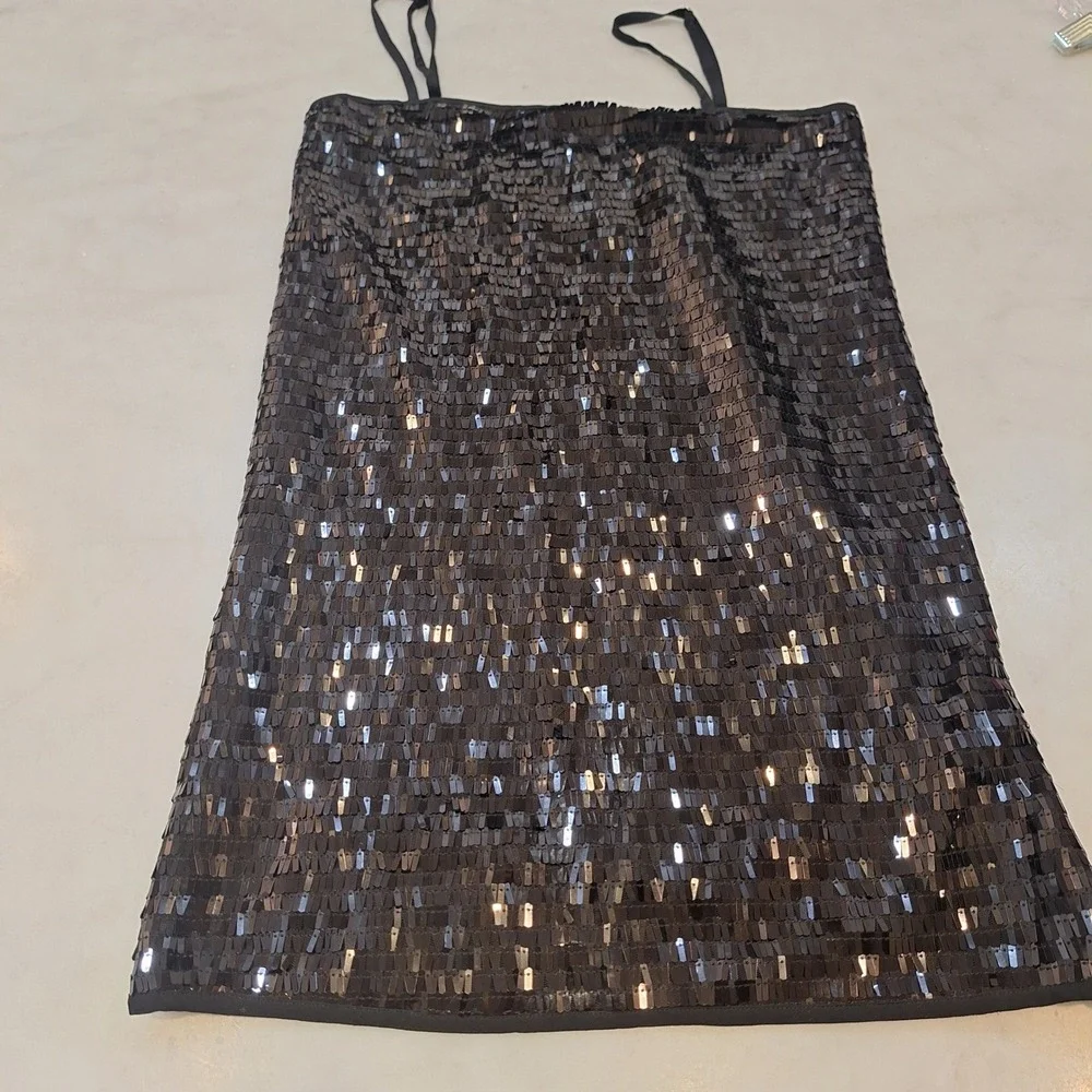 New Olivaceous Sequin MiniDress Sz S Black Sparkly Party Gatsby Cocktail Evening
